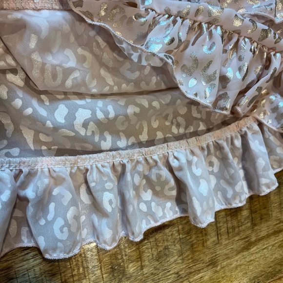 Kate Mack Pink & Gold Animal Print Swim Cover Up Size 5 - Picture 5 of 6